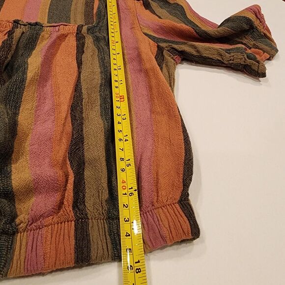 American Eagle Outfitters Women multi-color Blouse Small Bohemian Stripped Puffy - Picture 5 of 8